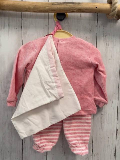 4tlg Boboli neu Pullover + Hose + Mütze + Beutel Gr. 62  himbeere Giraffen + himbeere weiß gestreift 