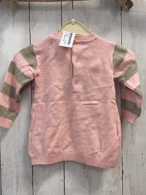 Boboli neu Kleid Gr. 68  rosa beige Streifen + Stern Strick