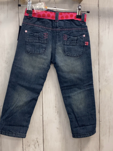 blue seven neu Hose Gr. 86  blau Jeans pink Gürtelband mit roten Punkten und Herzen