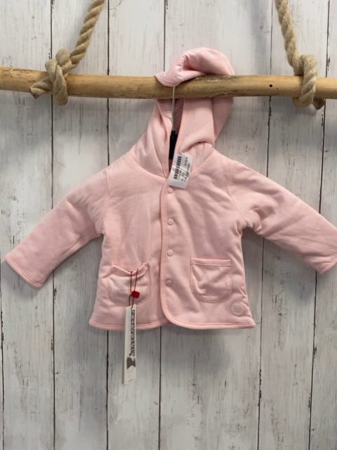 Boboli neu Wendesweatjacke Gr. 62  rosa + rosa weiß gestreift Kapuze