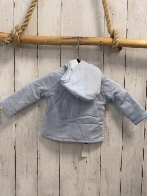 Boboli neu Wendesweatjacke Gr. 62  hellblau + hellblau weiß gestreift Kapuze