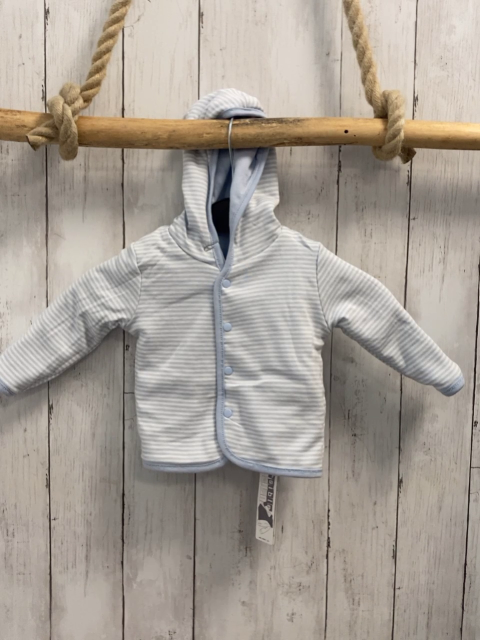 Boboli neu Wendesweatjacke Gr. 62  hellblau + hellblau weiß gestreift Kapuze
