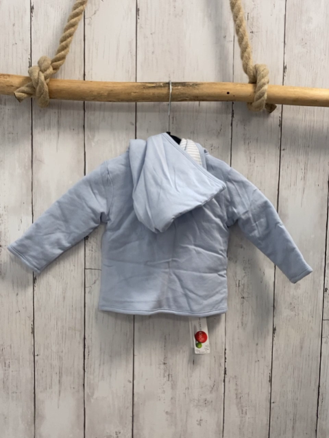Boboli neu Wendesweatjacke Gr. 62  hellblau + hellblau weiß gestreift Kapuze