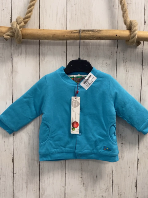 Boboli neu Sweatjacke Gr. 68  blau  innen bunt gestreift