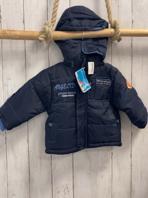 neu Angel Kids Winterjacke Gr. 86  blau hellblau gestickte Schrift + Nähte