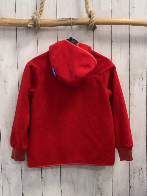 Finkid  Fleecejacke  Gr. 122  rot Rippenbund Kapuze 