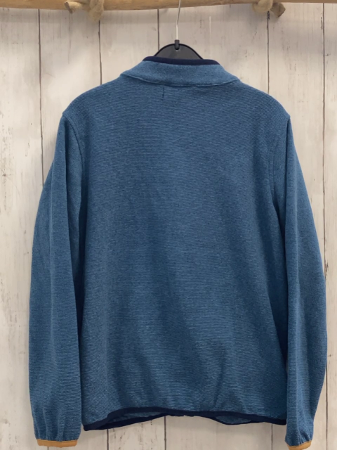   Fleecejacke  Gr. 134  blau mint Streifen blauer Bund 