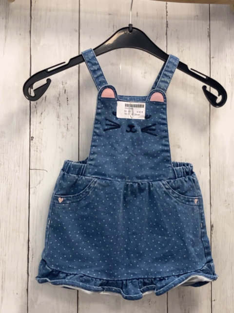 S´ Oliver  Trägerrock Gr. 80  blau Jeans weiße Punkte Tiergeischt 