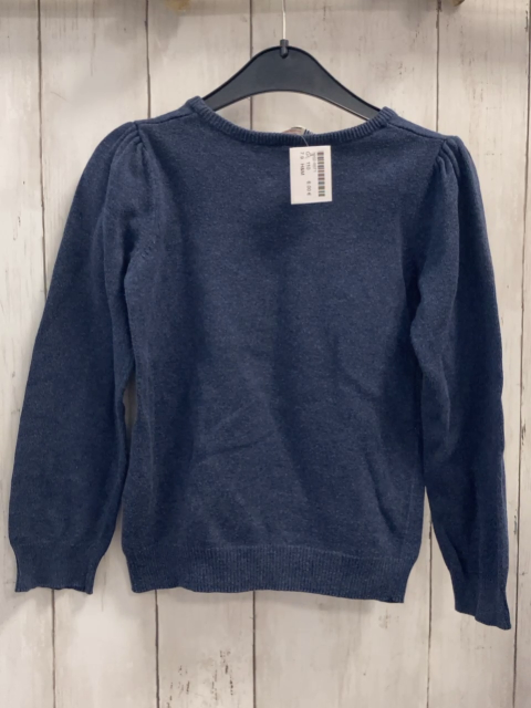 H&M  Pullover  Gr. 110  blau Strick braun Glitzerschleife 