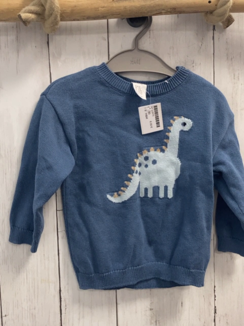 H&M  Pullover  Gr. 80  blau Strick Dino 