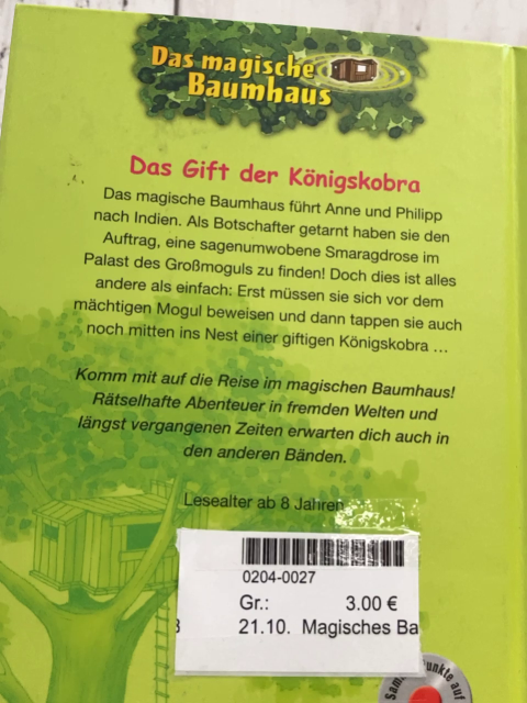 Magisches Baumhaus  Buch Das Gift der Königskobra 