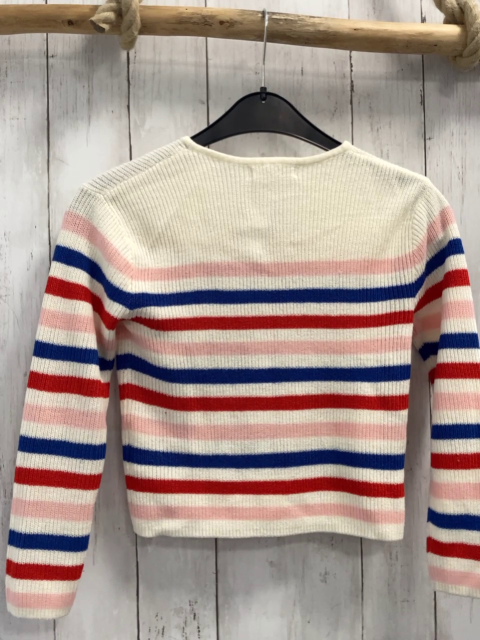 H&M Pullover  Gr. 122/128  weiß rosa blau rote Streifen Strick