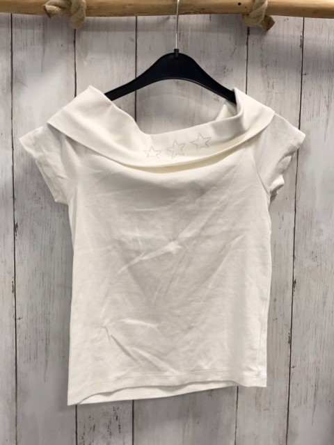 Zara  T-Shirt  Gr. 152  weiß großer Kragen mit silber Sternen 