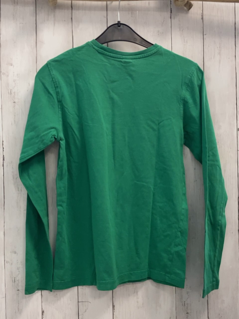  Langarmshirt  Gr. 158  grün Schrift 