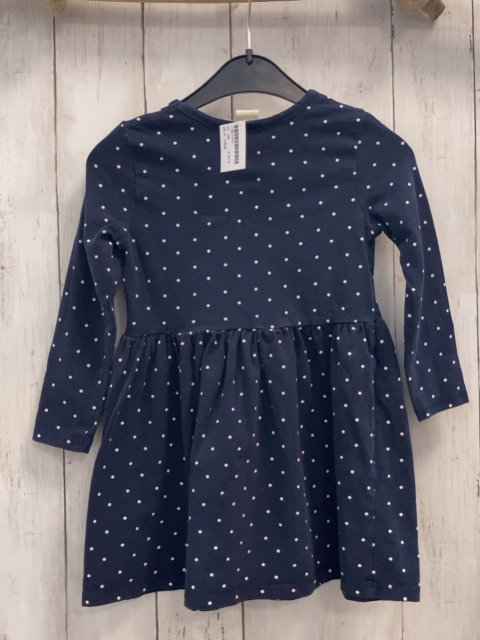 H&M Kleid  Gr. 98  blau weiße Punkte silber Glitzerherz 