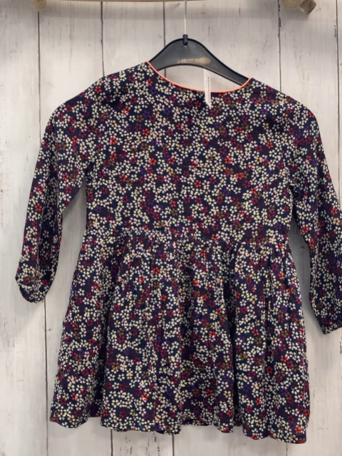 Esprit  Kleid  Gr. 98  blau bunter Blumen orange Bund 