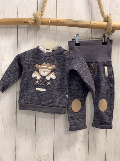 2tlg Jacky Pullover + Jogginghose Gr. 68  blau meliert Bär