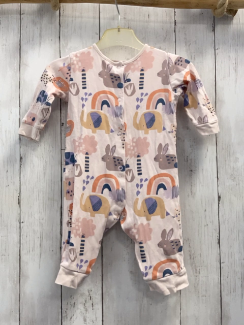 next Schlafanzug Gr. 74  rosa Tiere Bögen Wolken