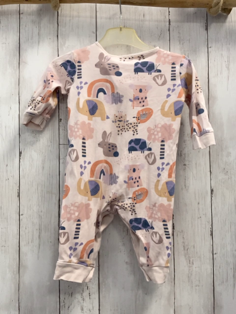 next Schlafanzug Gr. 74  rosa Tiere Bögen Wolken