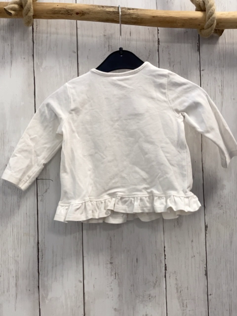 next Langarmshirt Gr. 74  weiß gestickte Blumen