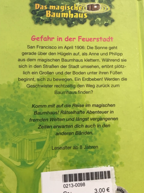 Magisches Baumhaus  Buch Gefahr in der Feuerstadt 