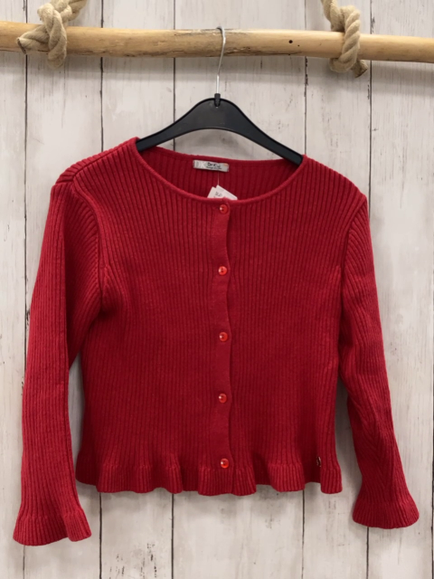   Strickjacke  Gr. 128  rot Rippen 