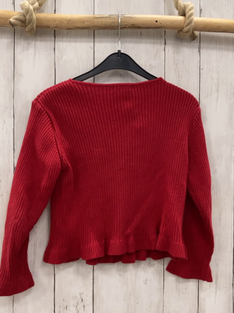   Strickjacke  Gr. 128  rot Rippen 