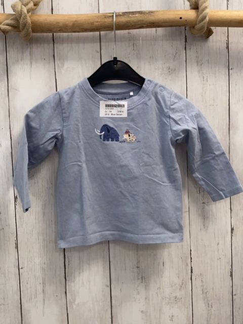 Blue Seven  Langarmshirt  Gr. 74   hellblau Mammuts 