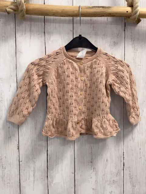 H&M Strickjacke  Gr. 68  altrosa Lochmuster 
