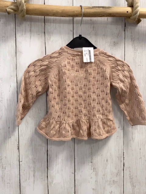 H&M Strickjacke  Gr. 68  altrosa Lochmuster 