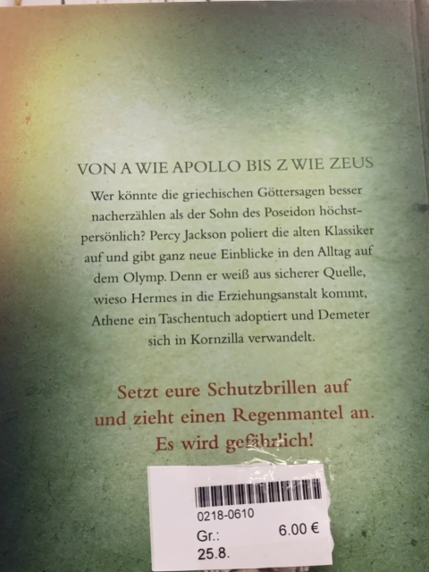  Buch Percy Jackson - Griechische Göttersagen