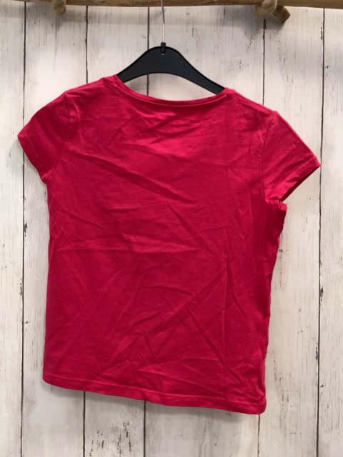 Kiabi  T-Shirt  Gr. 128  rot rosa Schmetterling Schrift 