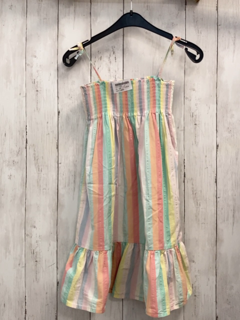 H&M  Kleid  Gr. 122  bunte Streifen gesmoktes Oberteil 