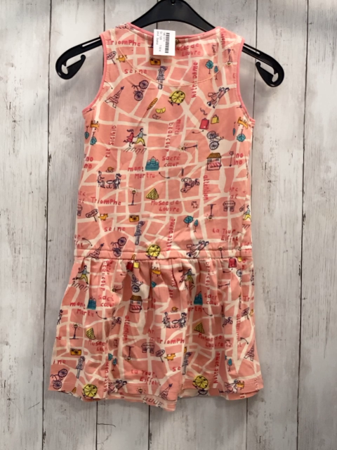 Sigikid  Kleid  Gr. 128  rosa weiß Stadtplan Paris mit Beschriftung 