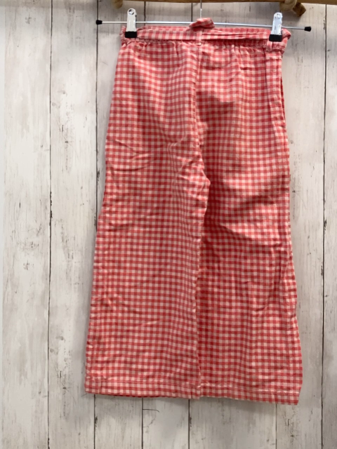 Vertbaudet  Hose  Gr. 134  rot weiß kariert mit Gürtel