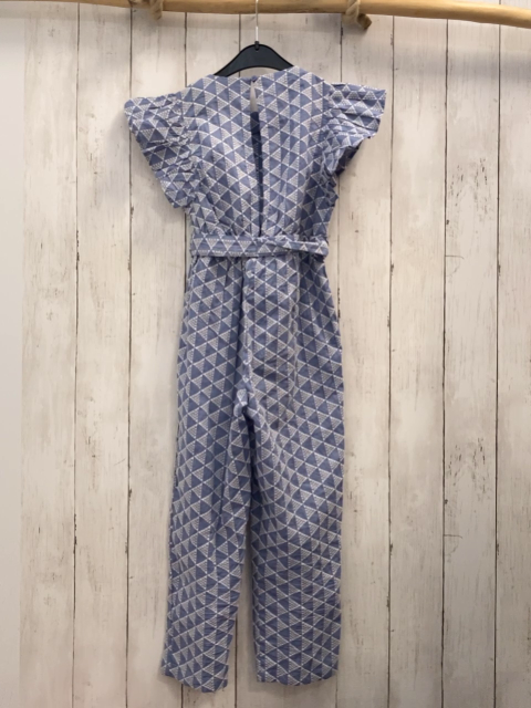 Mango Jumpsuit  Gr. 128  hellblau weiße Dreiecke 
