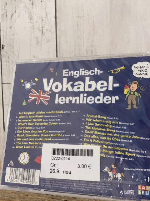 neu  CD Englische Vokabellernlieder 