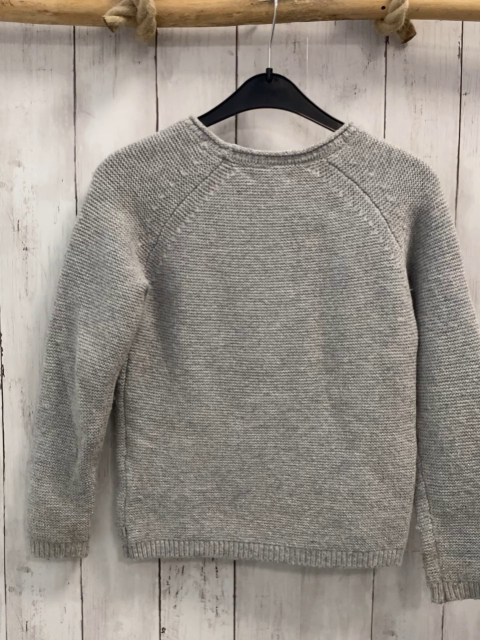 Okaidi  Pullover  Gr. 128  grau Strick weißes Herz