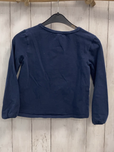 Okaidi  Langarmshirt  Gr. 128  blau Blumen mit Pailetten 
