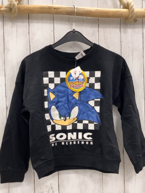 neu  Pullover Gr. 122  schwarz Sonic weiße Schrift 