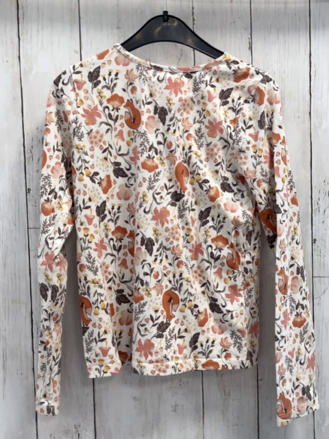 Max Studio Langarmshirt  Gr. 128  weiß Blumen Füsche 