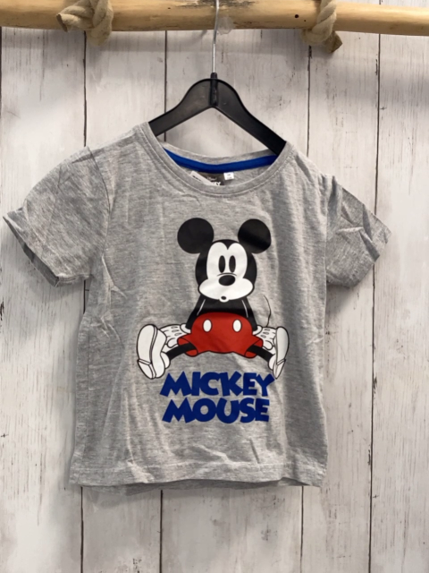 Disney  T-Shirt  Gr. 98  grau Micky Mouse Schrift 