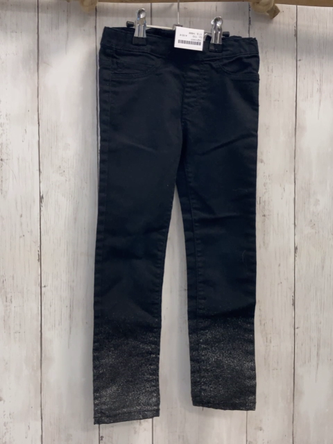 H&M  Jeggings  Gr. 110  schwarz silber Glitzer am Saum 