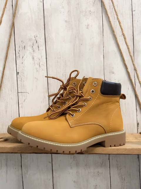 neu Boots Gr. 38  ocker brauner Bund 