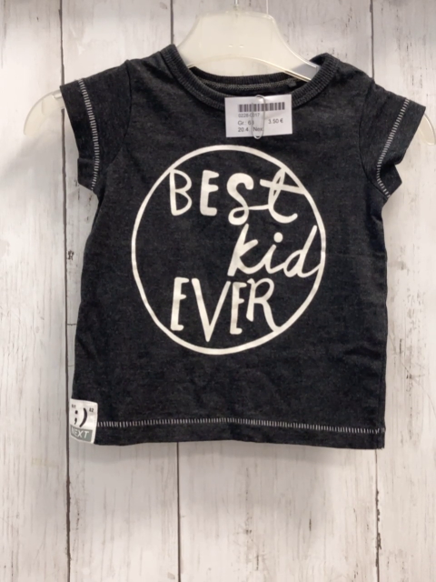 Next  T-Shirt  Gr. 68  dunkelgrau weiße Schrift 