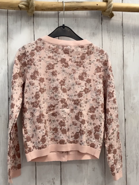 Dopodopo  Strickjacke  Gr. 122/128  rosa rost weiße Blumen 