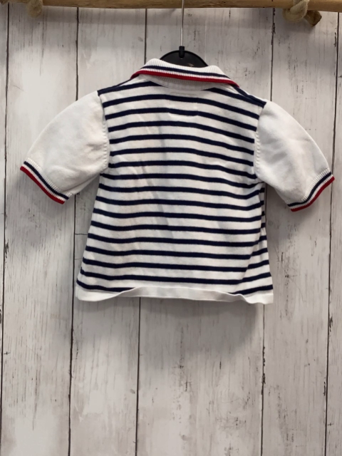 Emile et Rose  Poloshirt Gr. 68  weiß blaue Streifen rot bau weißer Streifenbund 