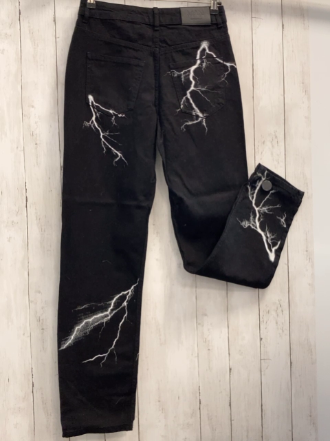 neu MAN  Hose Gr. 30  schwarz Jeans weiße Blitze