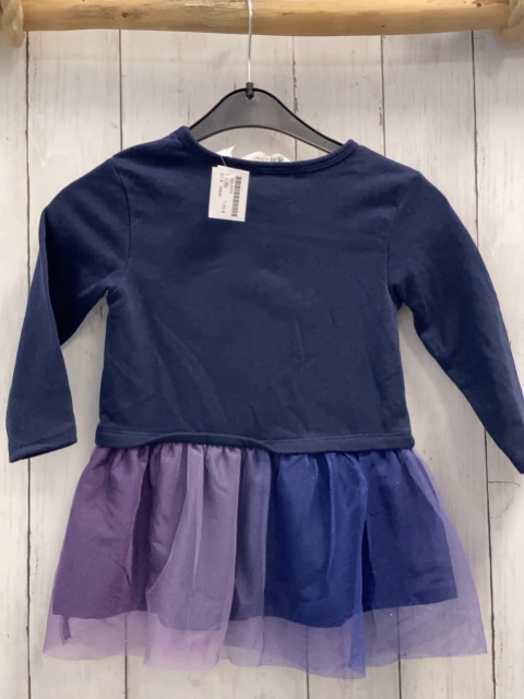 H&M  Kleid  Gr. 92  blaues Oberteil mit Pailettenherz mit Elsa lila Tüllrick