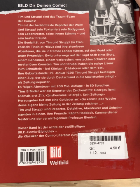 neu  Comicbuch Tim & Struppi 